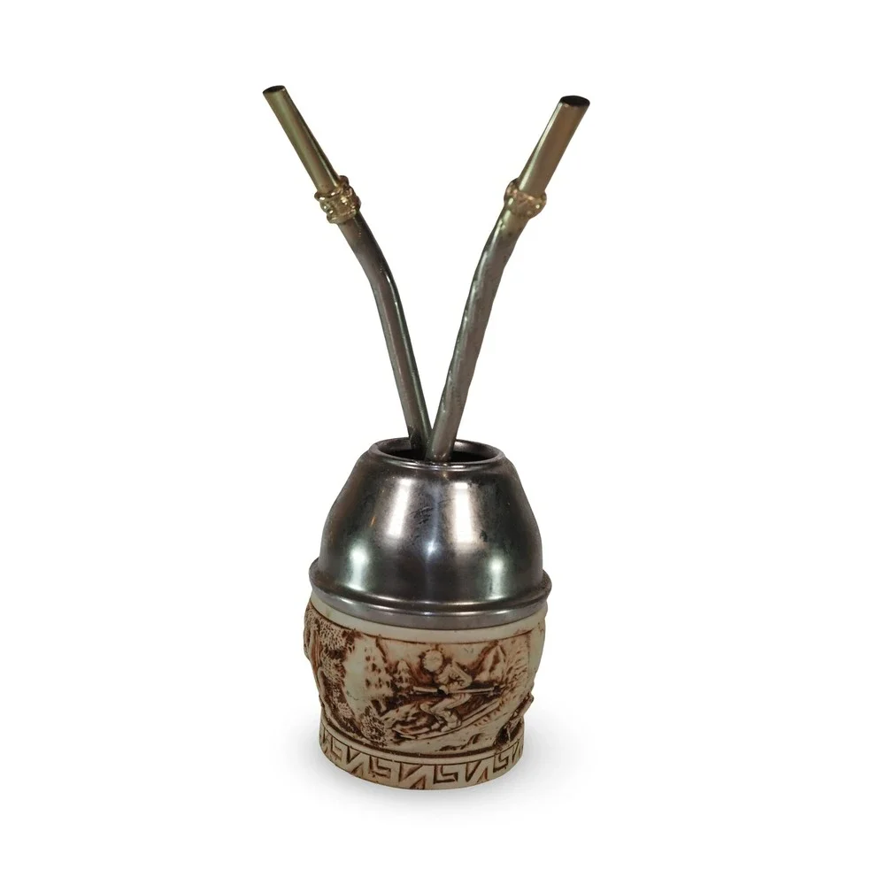 San Carlos de Bariloche Yerba Mate Gourd Set Argentine‎ Souvenir